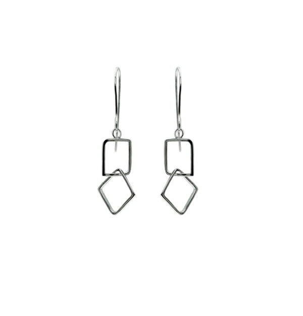 “Le Cheíle” Linked Drop Earrings (squares) - Sterling Silver – Miriam Wade
