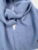 Links Stitch Alpaca Scarf - Forget Me Not - Fisherman Out of Ireland - detail
