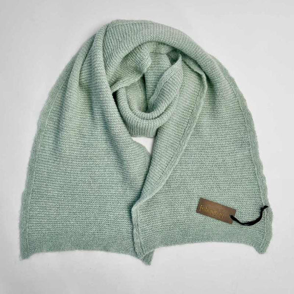 Links Stitch Alpaca Scarf - Mint Cream - Fisherman Out of Ireland