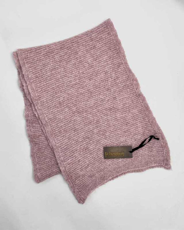 Links Stitch Alpaca Scarf - Pink - Fisherman Out of Ireland - folded