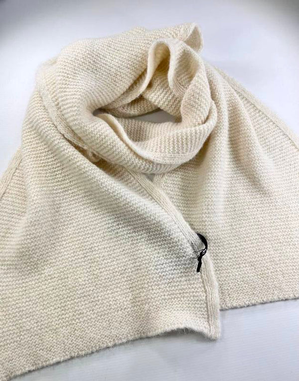 Links Stitch Alpaca Scarf - Ecru - Fisherman Out of Ireland 