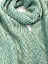 Links Stitch Alpaca Scarf - Mint Cream - Fisherman Out of Ireland - detail
