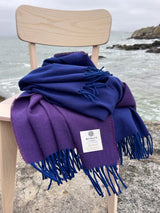 Merino lambswool Throw - Juniper Reversible - McNutt of Donegal - on chair