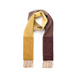 Merino and Cashmere Scarf - Mustard, gold, clay and wine Herringbone - John Hanly