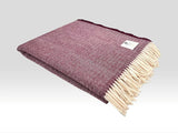 Merino lambswool Ripple Throw - Burgundy - McNutt