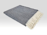 Merino lambswool Ripple Throw - Navy - McNutt