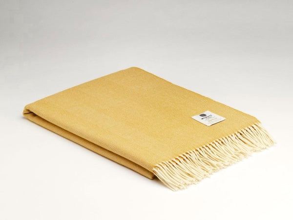 Merino lambswool Throw - Lemon Herringbone - McNutt
