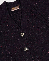 Raglan Cardigan with cable detail - Seabed - Fisherman Out of Ireland - detail front