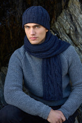 Ribbed Hat and Cable Scarf - Silent Night - Fisherman Out of Ireland