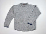 Ribbed Roll Neck Jumper with curved end at back - Seagull - Fisherman Out of Ireland