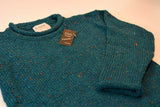 Roll neck jumper – Speckled dark turquoise – Rossan Knitwear - detail