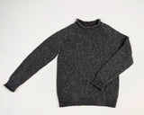 Saddle Shoulder Roll Neck Jumper - Steel Wool - Fisherman Out of Ireland