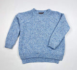 Slouchy Crew Neck Jumper with Side Slits - Blue Mist - Fisherman Out of Ireland