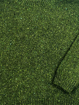 Slouchy Crew Neck Jumper with Side Slits - Shamrock - Fisherman Out of Ireland - close up