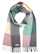Spearmint and Smoke Check Lambswool Scarf - McNutt of Donegal