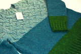 Tri Band Sweater – Light Blue, Teal and Emerald – McConnell - detail