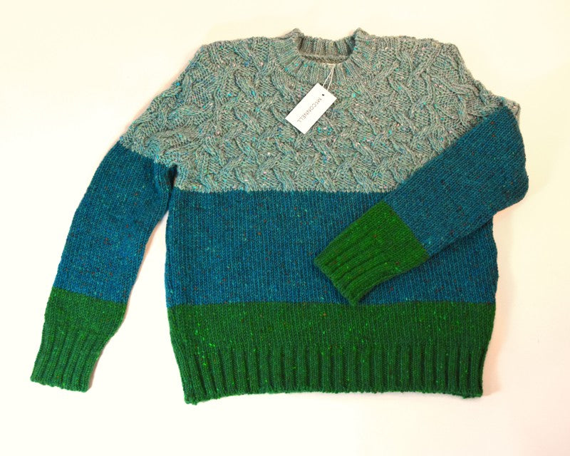 Tri Band Sweater – Light Blue, Teal and Emerald – McConnell