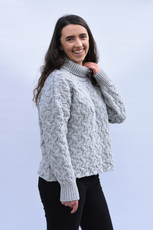 Cropped aran sweater online