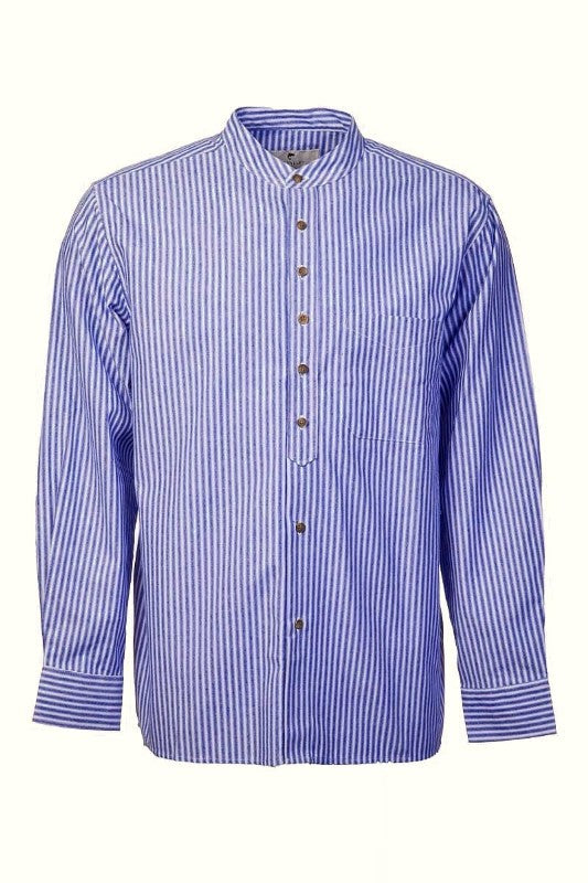 Vintage Granddad Shirt - Lee Valley - Blue Stripes - Front