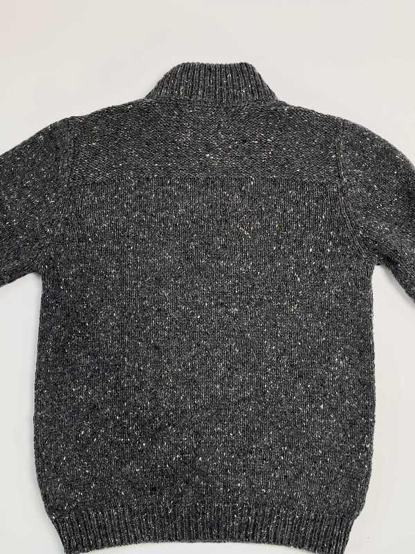 Half Zip Neck Sweater - Steel Wool - Fisherman Out of Ireland - back