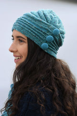 3 Button Beanie - Marine - McConnell - side