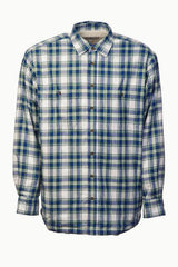 Collar Fleece Lined Flannel Shirt – Douglas Blue Tartan - Lee Valley