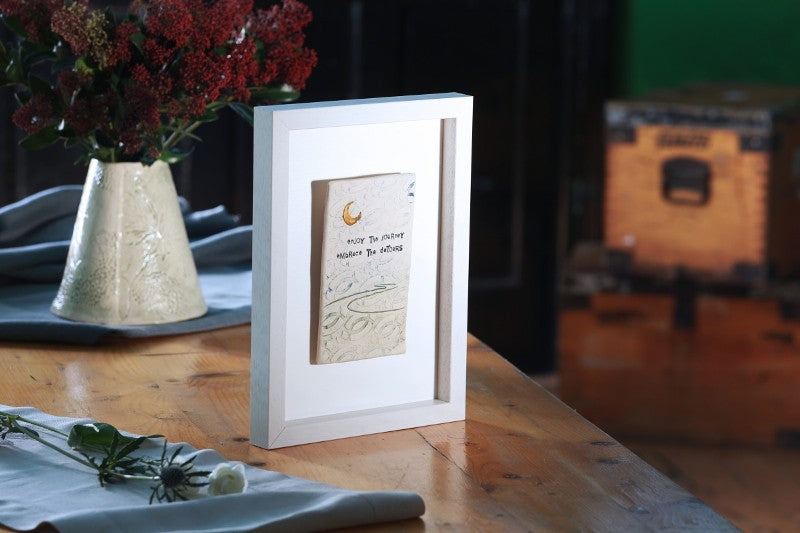 Enjoy the journey embrace the detours - Framed Tile - Sarah McKenna