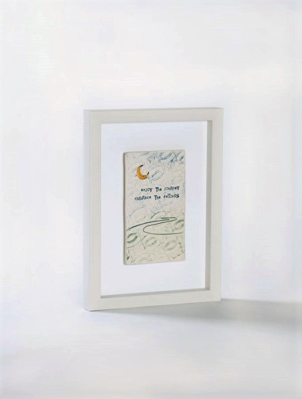 Enjoy the journey embrace the detours - Framed Tile - Sarah McKenna