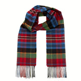 Fine Merino Scarf - Red, Blue and Green Plaid - John Hanly
