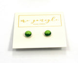 Fused Glass Stud Earrings - Green - McGonigle Glass Studio