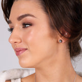 Fused Glass Stud Earrings - Grey - McGonigle Glass Studio