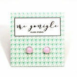 Fused Glass Stud Earrings - Light Pink - McGonigle Glass Studio