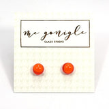 Fused Glass Stud Earrings - Orange - McGonigle Glass Studio