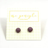 Fused Glass Stud Earrings - Purple - McGonigle Glass Studio