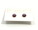 Fused Glass Stud Earrings - Purple - McGonigle Glass Studio