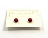 Fused Glass Stud Earrings - Red - McGonigle Glass Studio