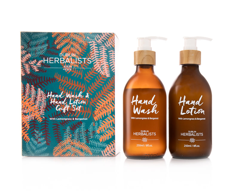 Hand Wash & Hand Lotion Gift Set – with Lemongrass and Bergamot – Dublin Herbalists  - with box