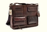 Large Satchel – Tinnakeenly Leathers - front under flap