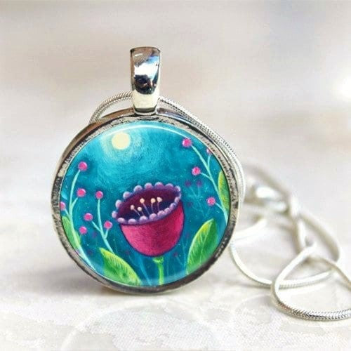 Medium Pendant Moon Flower -Amélie Gagné