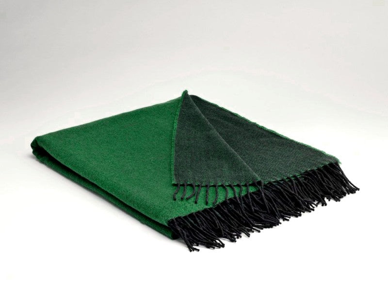 Merino lambswool Throw - Emerald Reversible - McNutt of Donegal