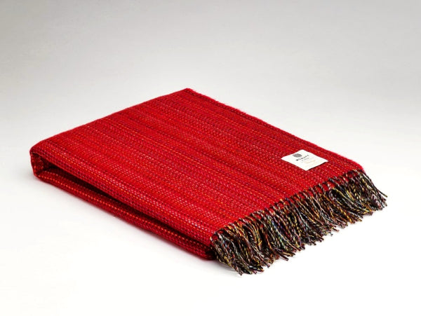 Pure Wool Throw – Bright Red Tweed - McNutt of Donegal