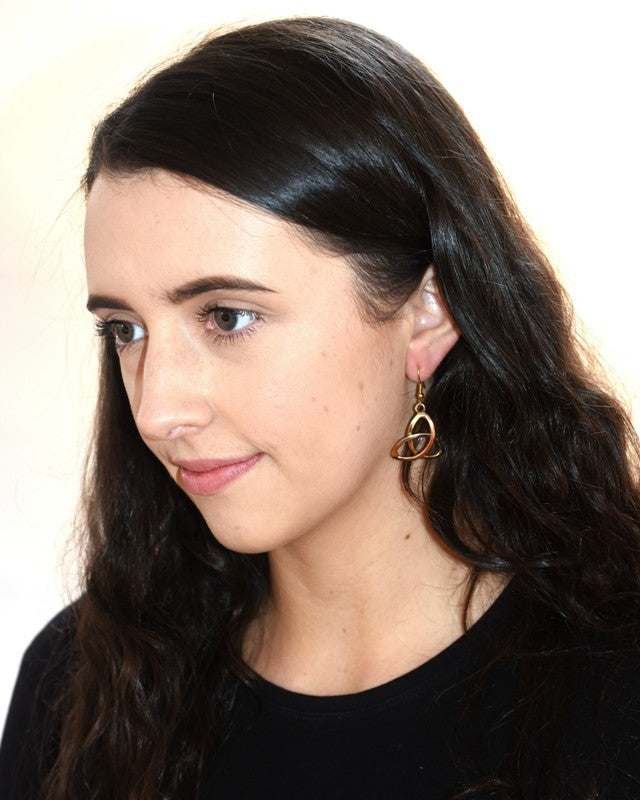 Trinity Knot Drop Earrings – Copper, Brass and Silver - NJO Designs
