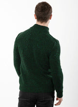 Zip Neck Jumper - Bottle Green - Fisherman Out of Ireland - back