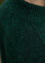Zip Neck Jumper - Bottle Green - Fisherman Out of Ireland - shoulder detail