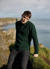 Zip Neck Jumper - Bottle Green - Fisherman Out of Ireland