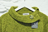 Boat neck and herringbone edges sweater - Apple Green – Rossan Knitwear - neck detailing