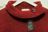 Boat neck and herringbone edges sweater - Red – Rossan Knitwear - neck detailing