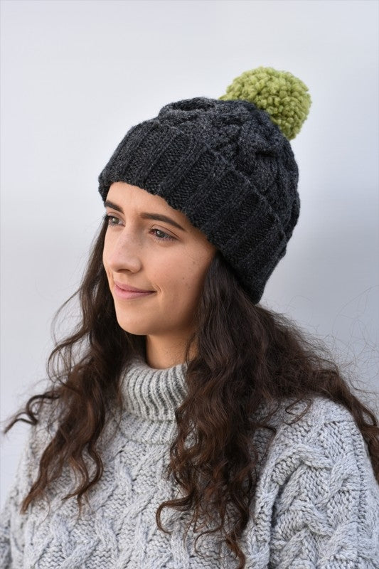 Cable Bobble Hat - Charcoal - McConnell