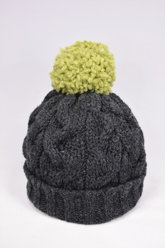 Cable Bobble Hat – Charcoal – McConnell - Pure Ireland