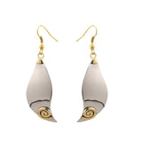 Celtic Spiral Wave Tear Drop Earrings – Silver and Brass - NJO Designs 